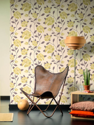 Floral Nature Wallpaper In Neutrals And Cream Design By Bd Wall
