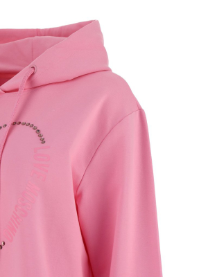 Love Moschino Heart Printed Drawstring Hoodie