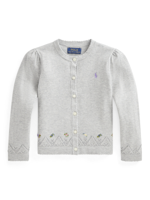 Embroidered Cotton Cardigan