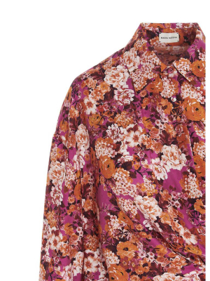 Magda Butrym Floral Print Mini Shirt Dress