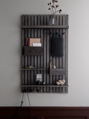 Wooden Multi Shelf In Stained Black