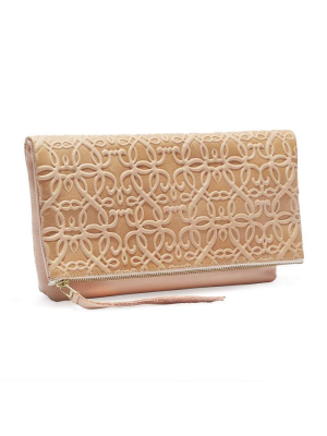 Gabriel Blush Leather Fold Over Clutch