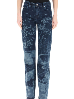 Redvalentino Printed Flared Jeans