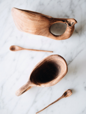 Connected Goods Olive Wood Spice Bowl And Spoon