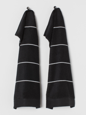 2-pack Striped Guest Towels