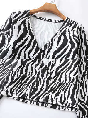 'wesley' Wrap Zebra Pattern Shirt