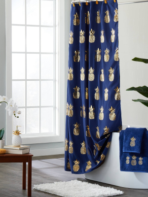 Gilded Pineapple Bath Towel Navy - Skl Home