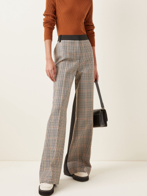 Checked Straight-leg Trousers