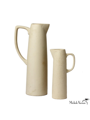 Short Skinny Ceramic Pitcher