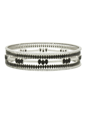 Two-tone Slide On 5-stack Bangles