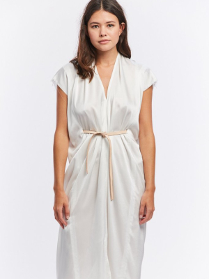 Knot Dress, Silk Charmeuse In White Final Sale