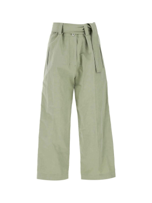 Moncler 1952 Tie Belt Wide Leg Pants