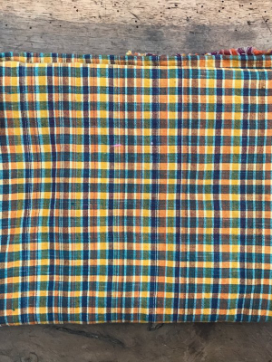 Cotton Lungi Shawl | Yellow Check