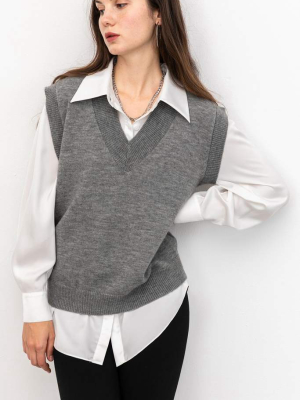 Cozy Charcoal Sweater Vest