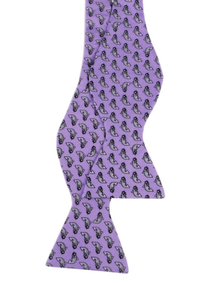 Limited Edition Nola Couture X Haspel Lavendar Catfish Print Bow Tie - O/s