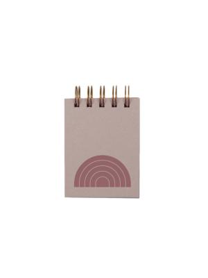 Mini Spiral Bound Jotter Rainbow Notebook - Dusty Rose