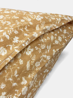 Linen Euro Pillowcase, Saffron Flower