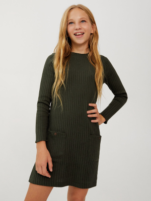 Ribbed Organic Cotton Jersey Dress