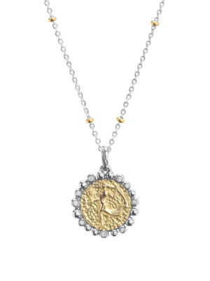 Virgo Zodiac Pendant With Diamonds