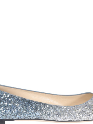 Jimmy Choo Romy Glitter Ballerina Flats