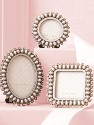 Precious Pearls Jeweled Mini Photo Frame In Assorted Shapes