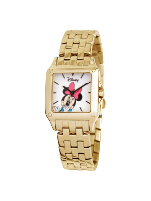 Women's Disney Minnie Mouse Square Link Watch- Gold