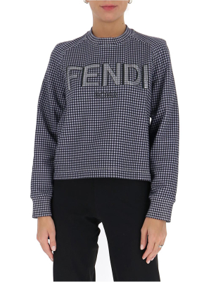 Fendi Logo Checked Sweatshirt