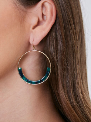 Drop-hoop Resin Earrings