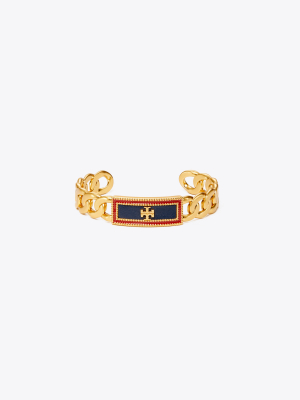 Milgrain Logo Leather Cuff