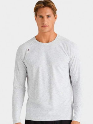 Rhone Reign Long Sleeve Shirt - Light Grey Heather