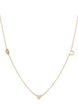 14k Itty Bitty "eye Heart U" Necklace