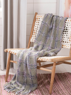 Hailey Gingham Throw Blanket Gray - Safavieh