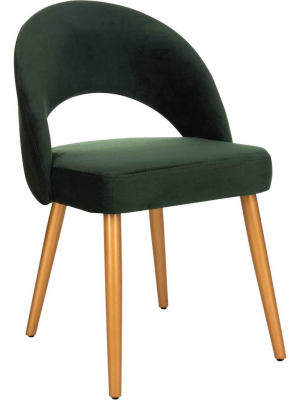 Gia Retro Dining Chair Malachite Green/gold (set Of 2)