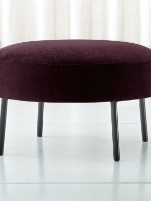 Alex Bordeaux Velvet Ottoman