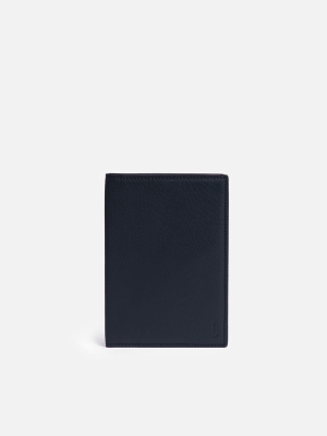 Modern Passport Wallet, Textured Navy