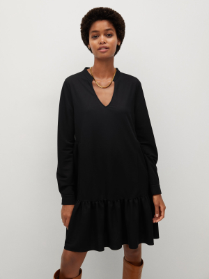 Fluted Hem Dress