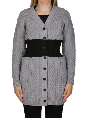 Alexander Mcqueen V-neck Cable-knit Cardigan