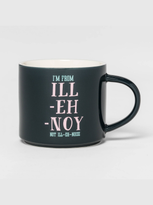 16oz Porcelain Ill-eh-noy Mug Navy - Threshold™