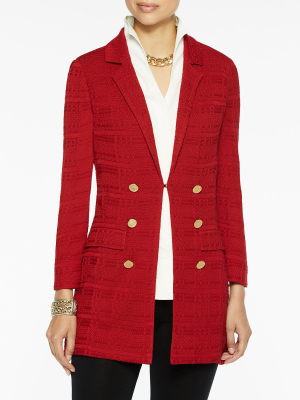 Tailored Signature Knit Jacket, Red