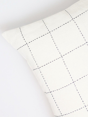 Anchal Project Bone Grid Stitch Accent Pillow