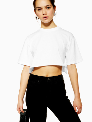 Petite White Washed Crop T-shirt