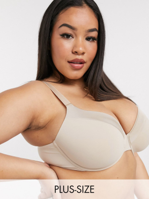 Lindex Curve Recycled Poly Classic T-shirt Bra In Beige