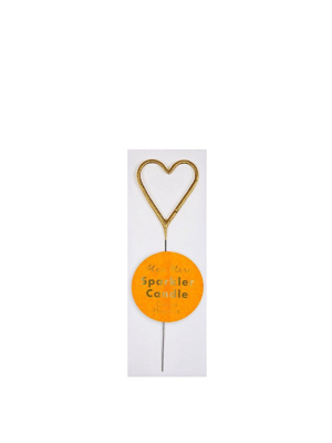 Mini Gold Sparkler Heart Candle