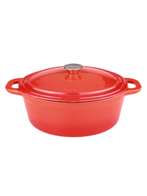 Berghoff Neo 8 Qt Cast Iron Oval Covered Casserole, Orange