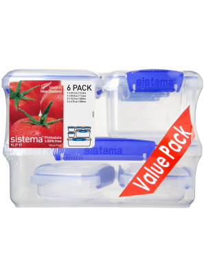 Sistema 12pc Plastic Food Storage Container Set Blue