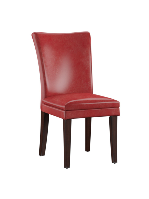 Set Of 2 Nosse Parson Dining Chairs Faux Leather Wine Red - Inspire Q