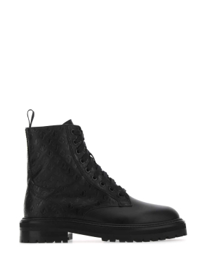 Jimmy Choo Logo Motif Combat Boots