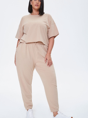 Plus Size French Terry Tee & Joggers Set