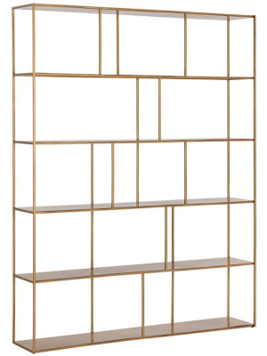 Eiffel Extra Large Bookcase, Antique Brass