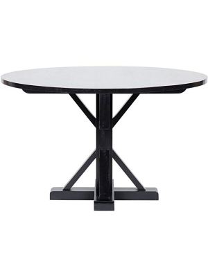 Criss-cross Round Table In Hand Rubbed Black